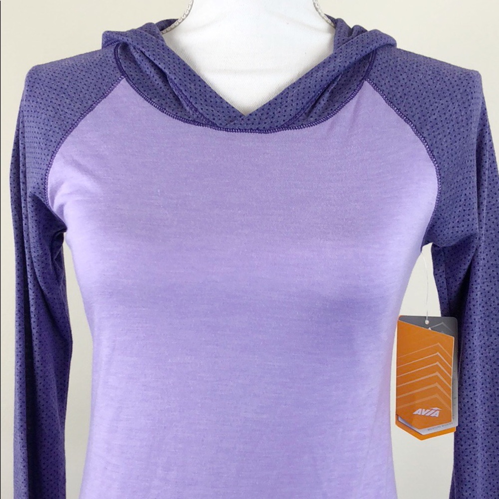 Avia Hooded Long Sleeve Purple Shirt Size Small - Picture 2 of 8